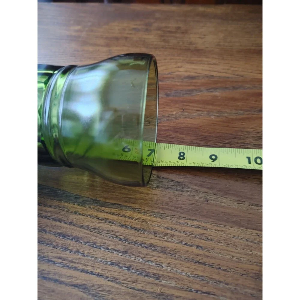 (1) SINGLE Green Depression Glass Ice Cream Glass REPURPOSE AS A FANTASTIC VASE